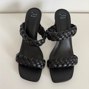 A New Day Women's Black Basil Mule Heels - size 10